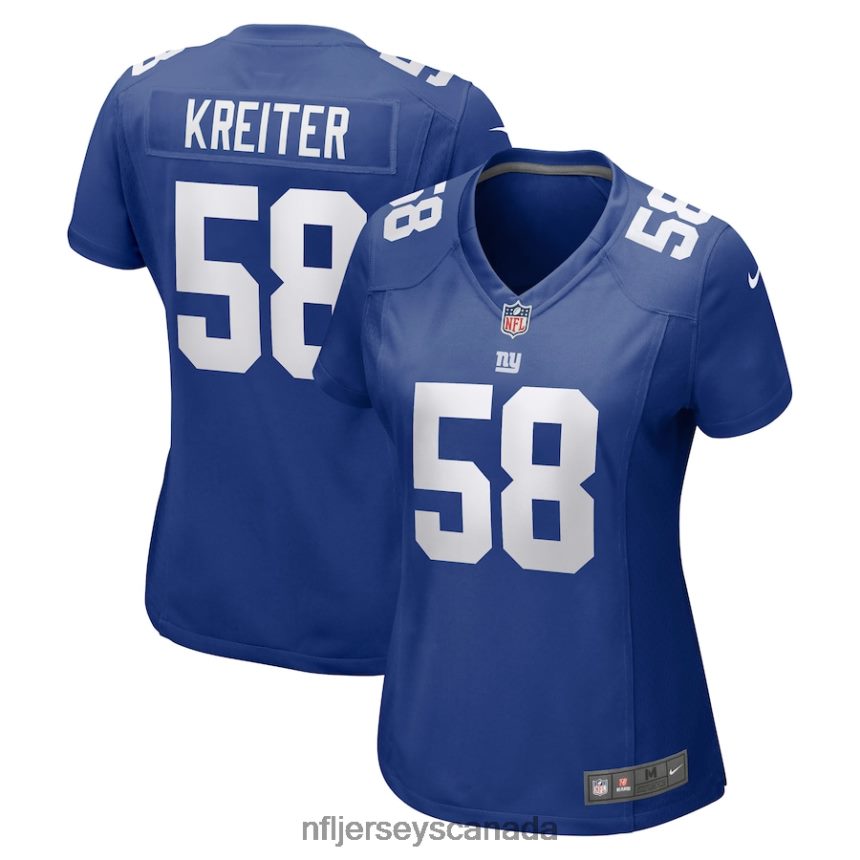 Women New York Giants Casey Kreiter Nike Royal Game Jersey Clothing NFL TBXFR65906