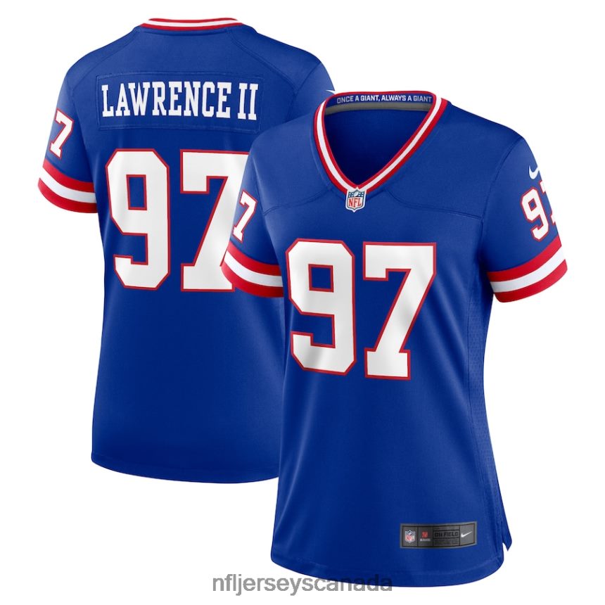 Women New York Giants Dexter Lawrence II Nike Royal Classic Game Player Jersey Clothing NFL TBXFR63576