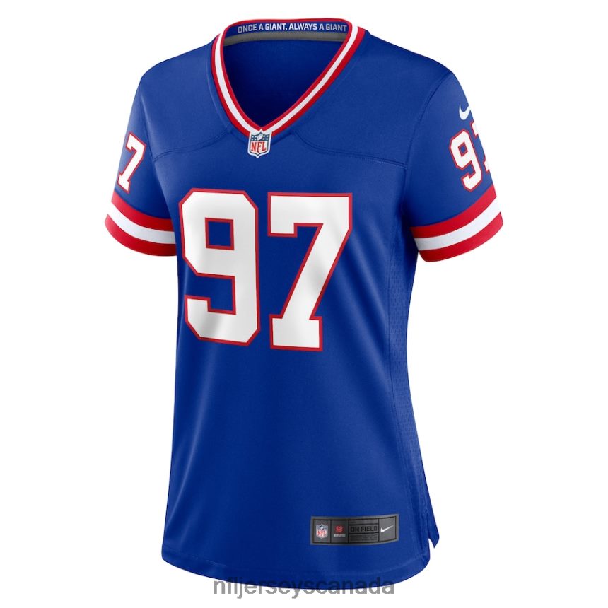 Women New York Giants Dexter Lawrence II Nike Royal Classic Game Player Jersey Clothing NFL TBXFR63576