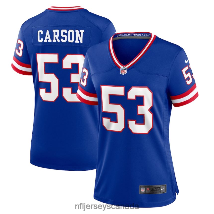 Women New York Giants Harry Carson Nike Royal Classic Retired Player Game Jersey Clothing NFL TBXFR64572