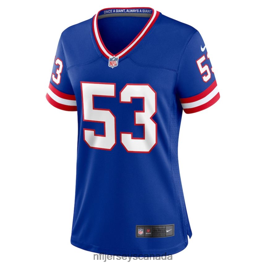 Women New York Giants Harry Carson Nike Royal Classic Retired Player Game Jersey Clothing NFL TBXFR64572