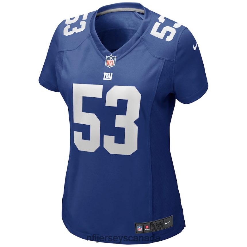 Women New York Giants Harry Carson Nike Royal Game Retired Player Jersey Clothing NFL TBXFR66664