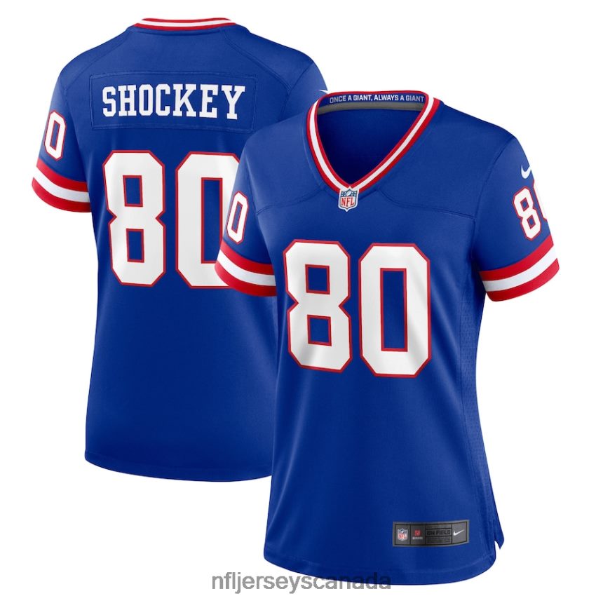 Women New York Giants Jeremy Shockey Nike Royal Classic Retired Player Game Jersey Clothing NFL TBXFR65705