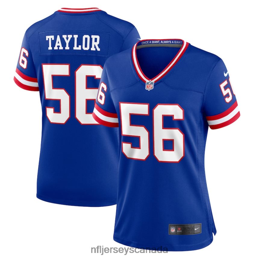 Women New York Giants Lawrence Taylor Nike Royal Classic Retired Player Game Jersey Clothing NFL TBXFR62501