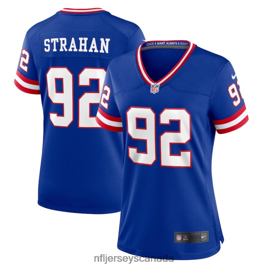 Women New York Giants Michael Strahan Nike Royal Classic Retired Player Game Jersey Clothing NFL TBXFR61959