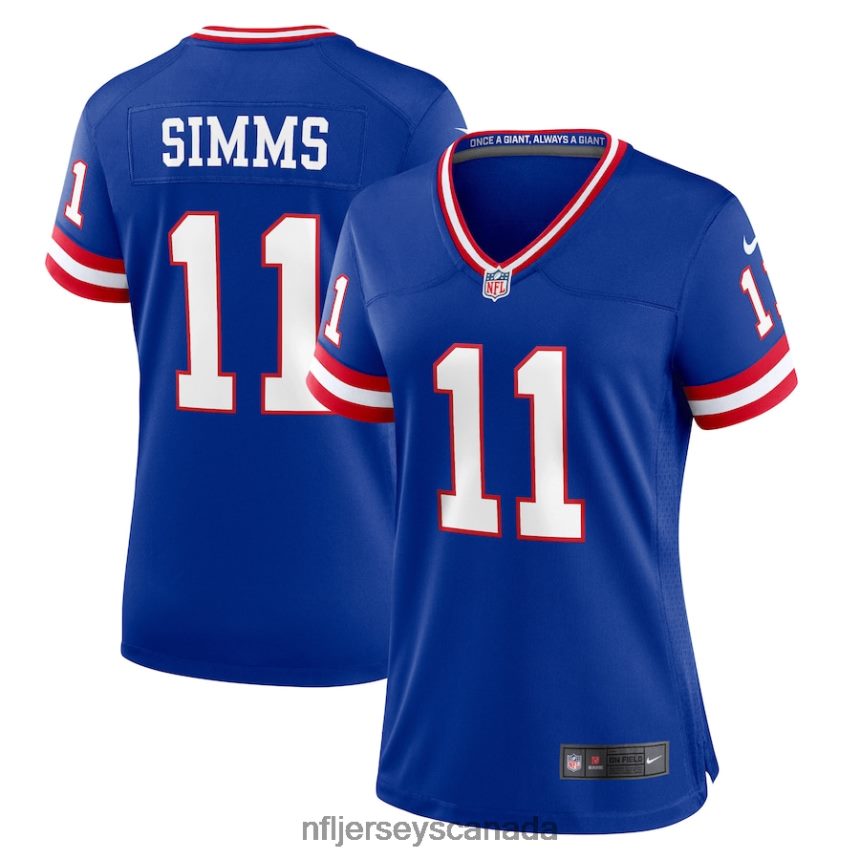 Women New York Giants Phil Simms Nike Royal Classic Retired Player Game Jersey Clothing NFL TBXFR64685