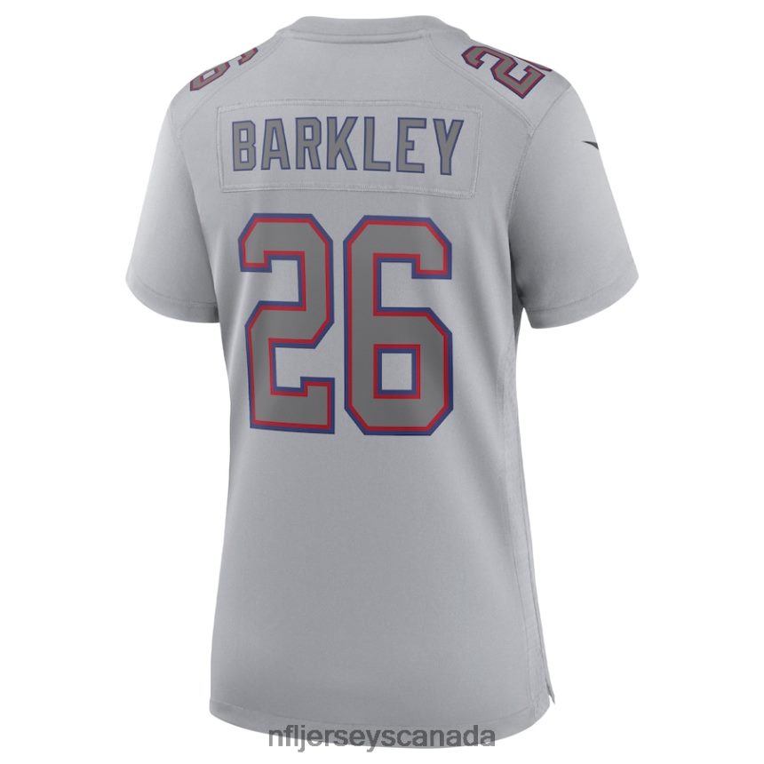 Women New York Giants Saquon Barkley Nike Gray Atmosphere Fashion Game Jersey Clothing NFL TBXFR61911