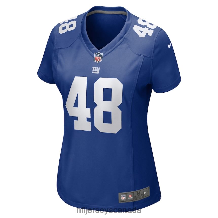 Women New York Giants Tae Crowder Nike Royal Team Game Jersey Clothing NFL TBXFR67026