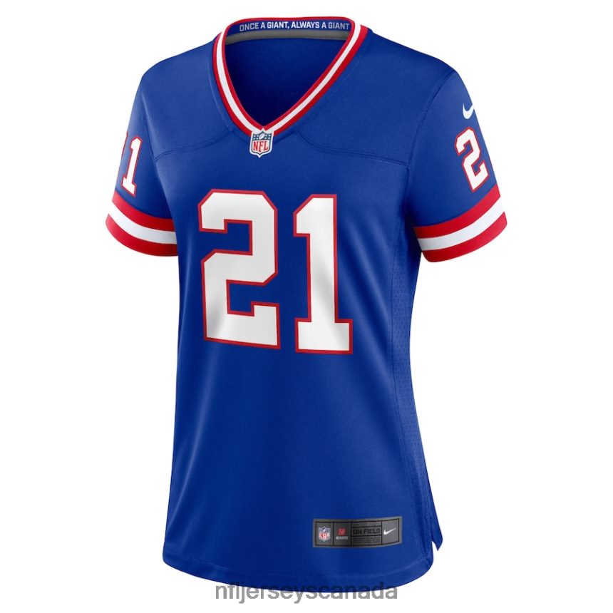 Women New York Giants Tiki Barber Nike Royal Classic Retired Player Game Jersey Clothing NFL TBXFR63446