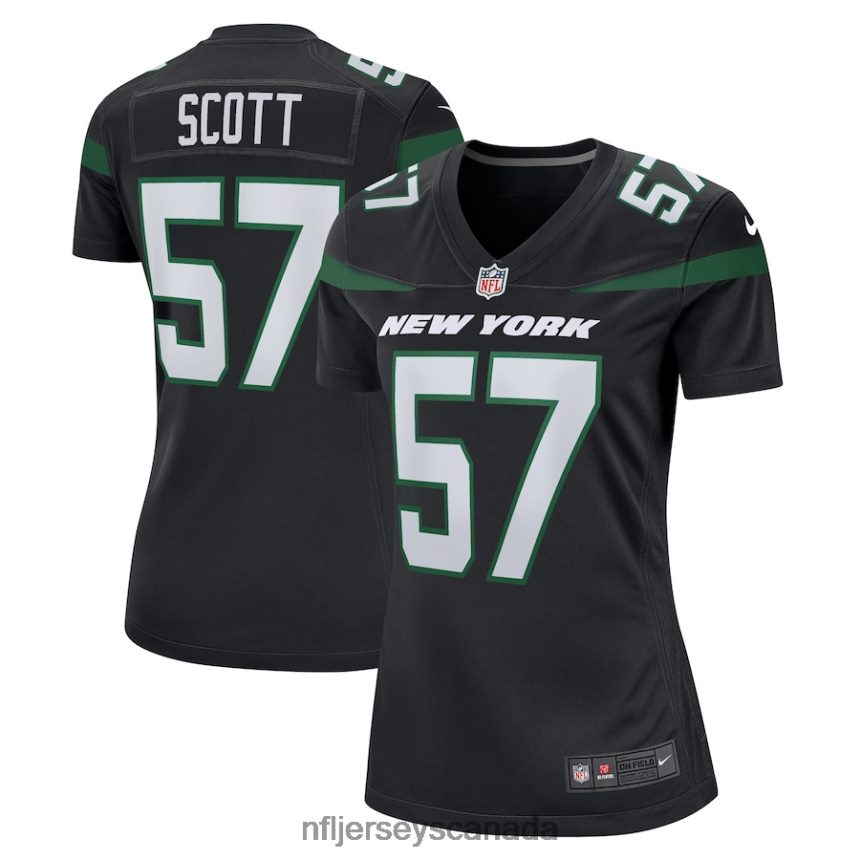 Women New York Jets Bart Scott Nike Black Retired Player Jersey Clothing NFL TBXFR65029