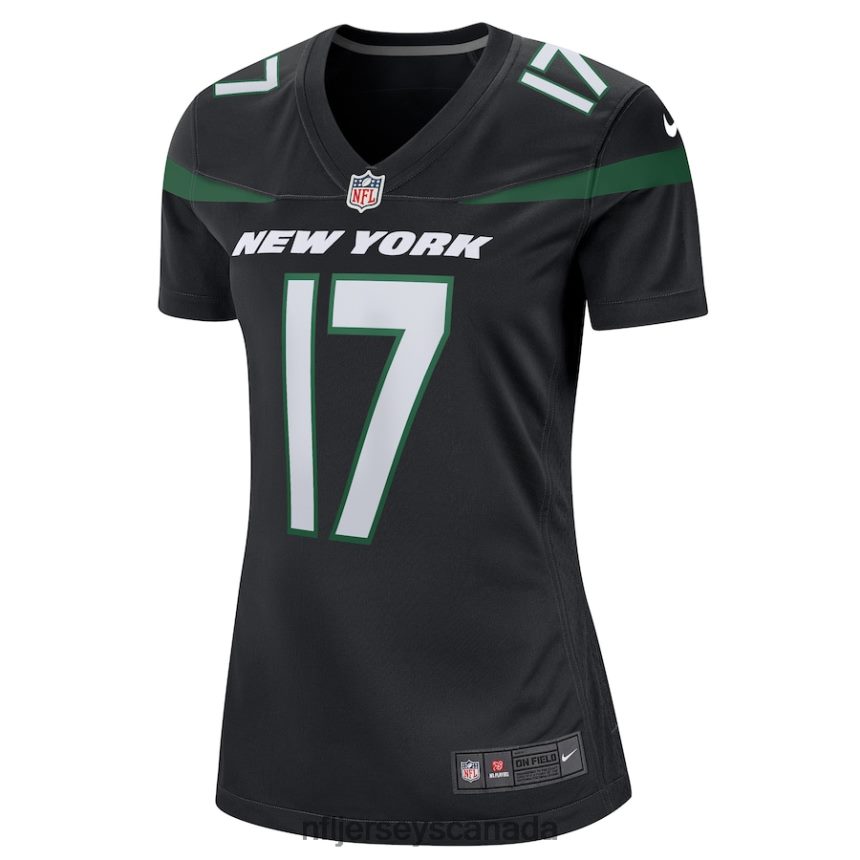 Women New York Jets Garrett Wilson Nike Stealth Black Alternate Game Player Jersey Clothing NFL TBXFR62211