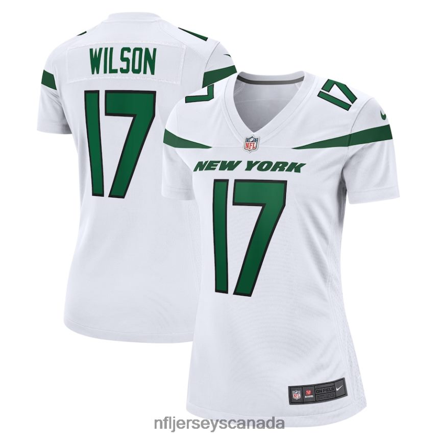 Women New York Jets Garrett Wilson Nike White Game Player Jersey Clothing NFL TBXFR64125