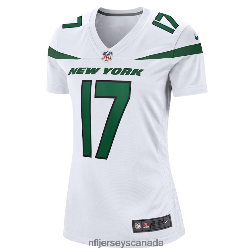 Women New York Jets Garrett Wilson Nike White Game Player Jersey Clothing NFL TBXFR64125