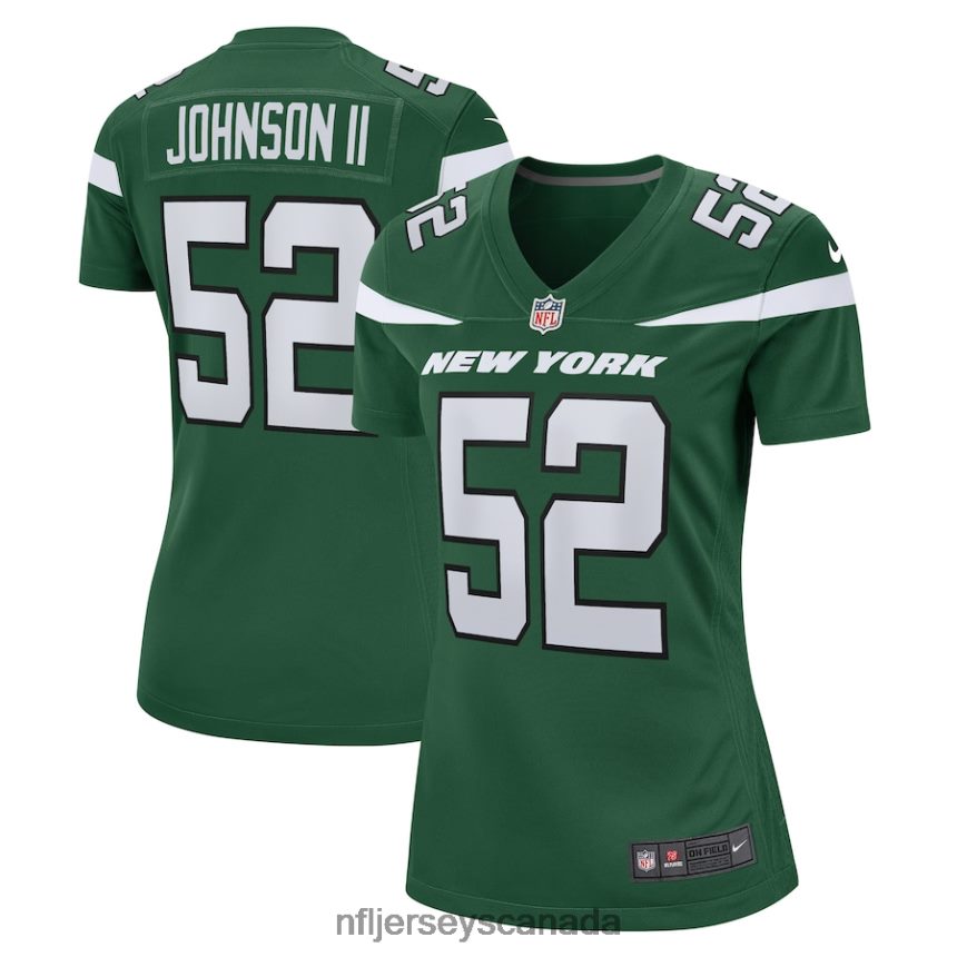 Women New York Jets Jermaine Johnson II Nike Gotham Green Game Player Jersey Clothing NFL TBXFR63923