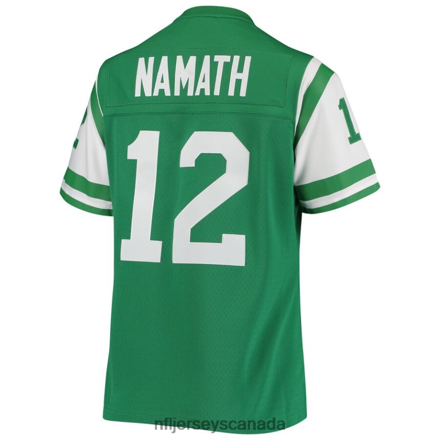 Women New York Jets Joe Namath Mitchell  Ness Green 1969 Legacy Replica Jersey Clothing NFL TBXFR63428