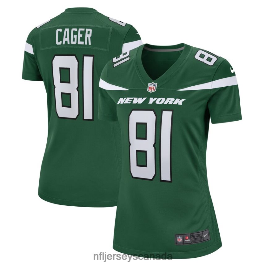 Women New York Jets Lawrence Cager Nike Gotham Green Team Game Player Jersey Clothing NFL TBXFR65056