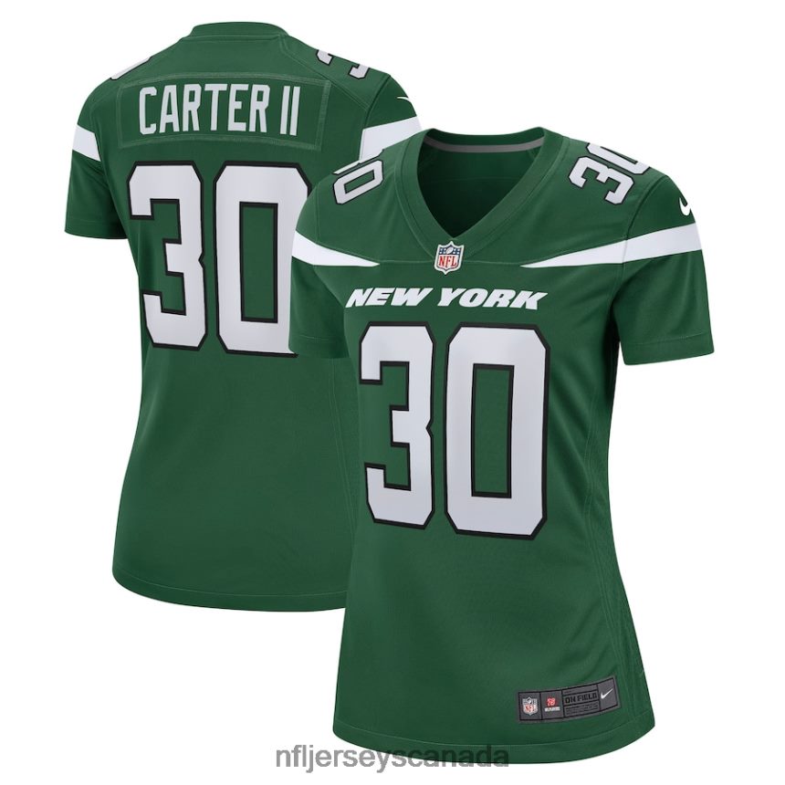 Women New York Jets Michael Carter II Nike Gotham Green Game Jersey Clothing NFL TBXFR65030