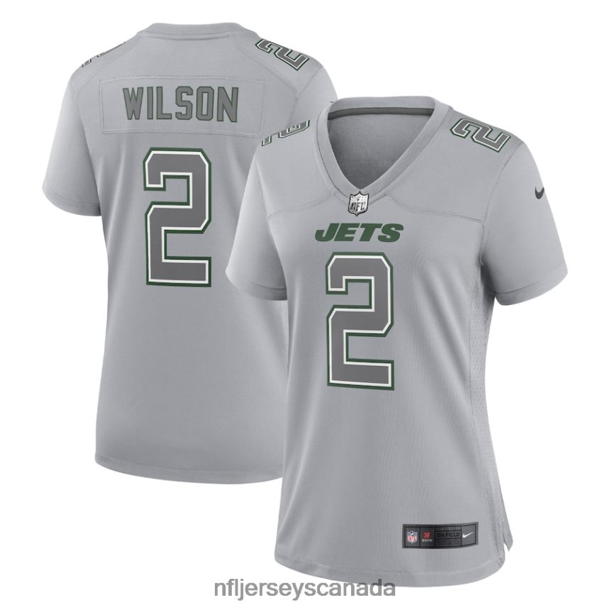 Women New York Jets Zach Wilson Nike Gray Atmosphere Fashion Game Jersey Clothing NFL TBXFR64958