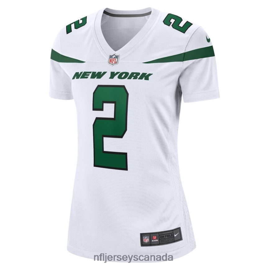 Women New York Jets Zach Wilson Nike White Game Jersey Clothing NFL TBXFR63756