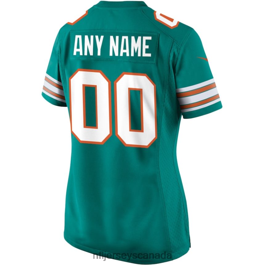 Women Nike Aqua Miami Dolphins Alternate Custom Game Jersey Clothing NFL TBXFR61726
