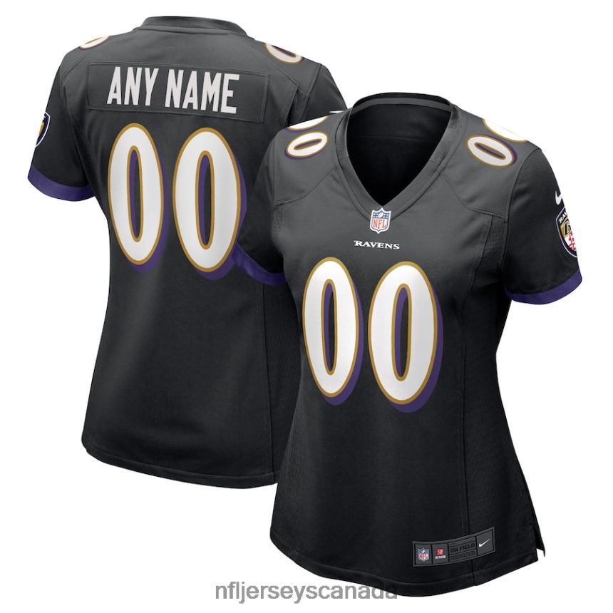 Women Nike Black Baltimore Ravens Alternate Custom Game Jersey Clothing NFL TBXFR65490
