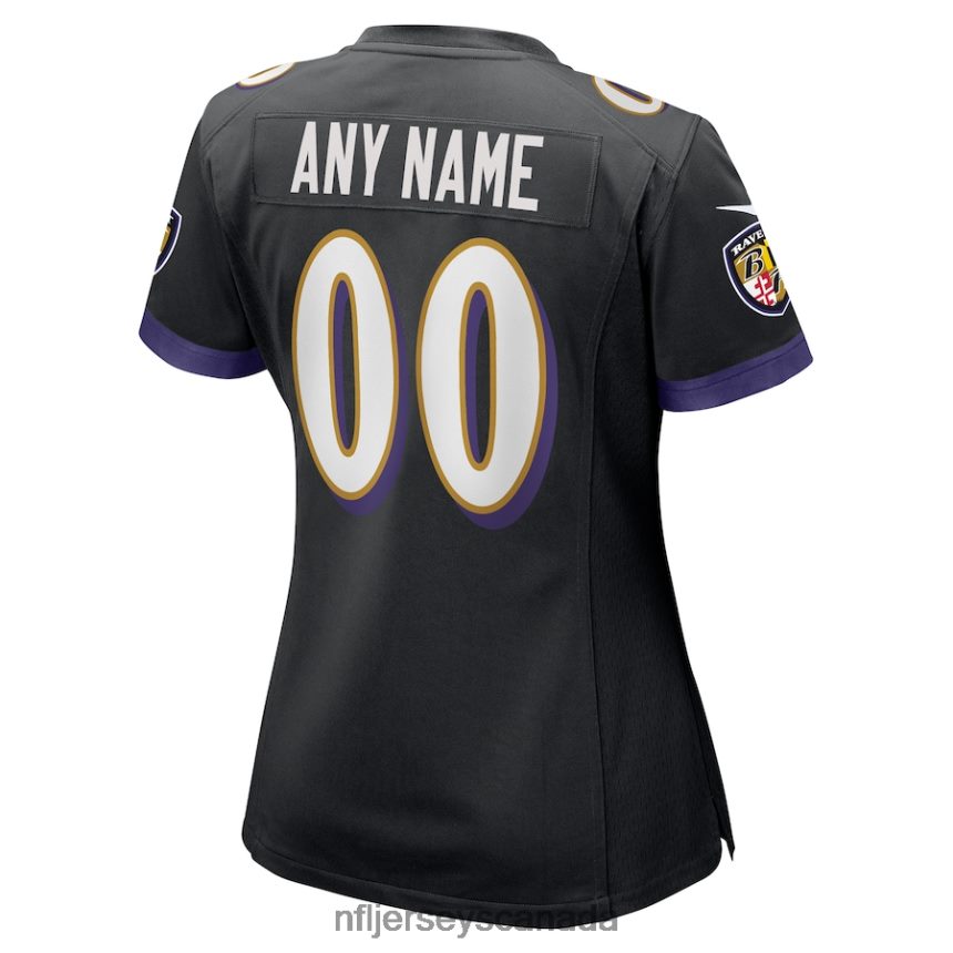 Women Nike Black Baltimore Ravens Alternate Custom Game Jersey Clothing NFL TBXFR65490