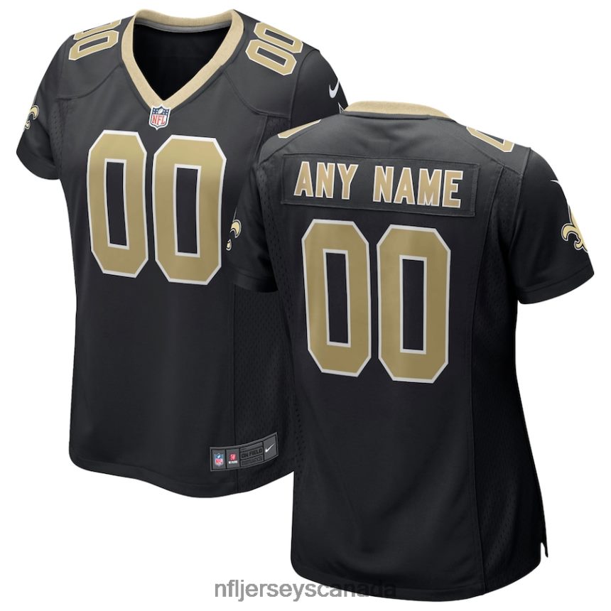 Women Nike Black New Orleans Saints Custom Game Jersey Clothing NFL TBXFR61380