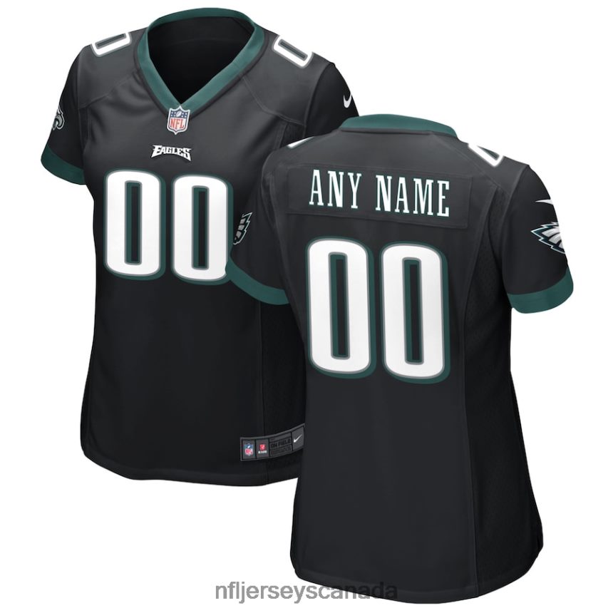 Women Nike Black Philadelphia Eagles Alternate Custom Game Jersey Clothing NFL TBXFR6558