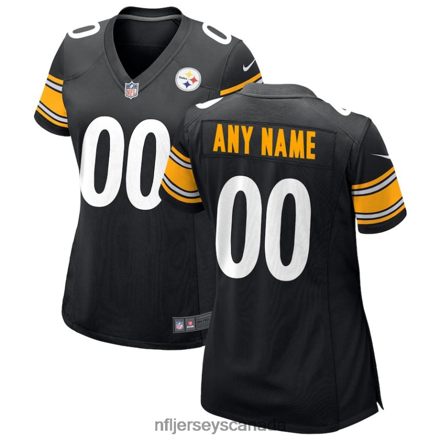 Women Nike Black Pittsburgh Steelers Custom Game Jersey Clothing NFL TBXFR6661