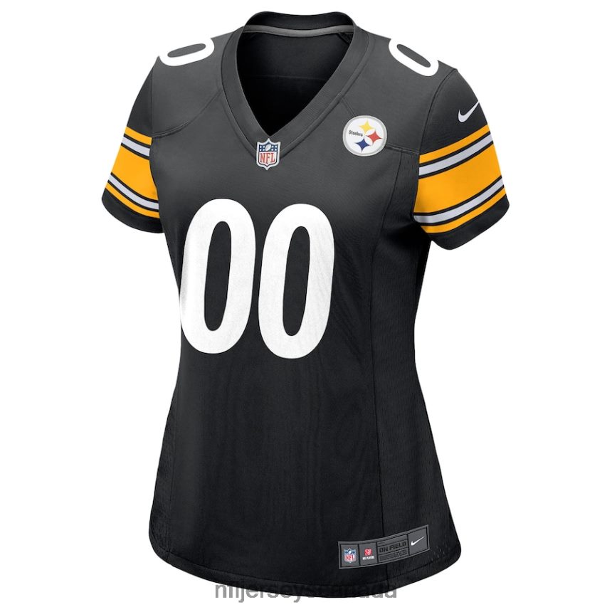 Women Nike Black Pittsburgh Steelers Custom Game Jersey Clothing NFL TBXFR6661