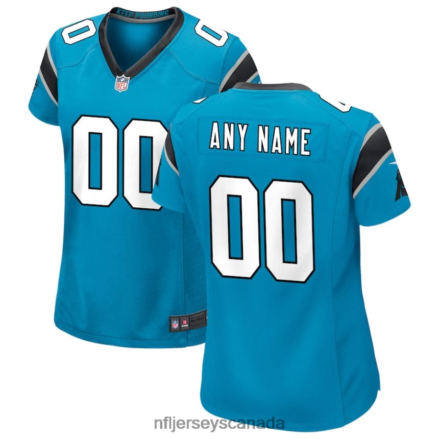 Women Nike Blue Carolina Panthers Alternate Custom Game Jersey Clothing NFL TBXFR61936