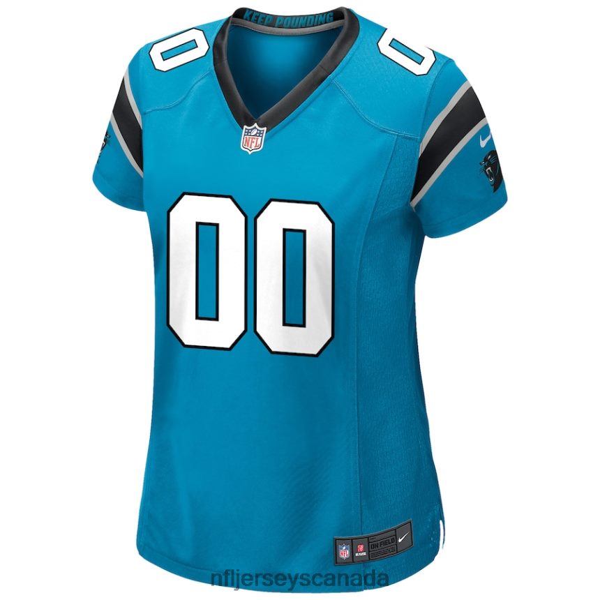Women Nike Blue Carolina Panthers Alternate Custom Game Jersey Clothing NFL TBXFR61936