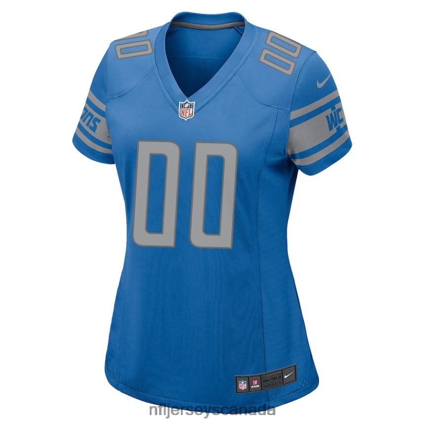 Women Nike Blue Detroit Lions Custom Game Jersey Clothing NFL TBXFR61351