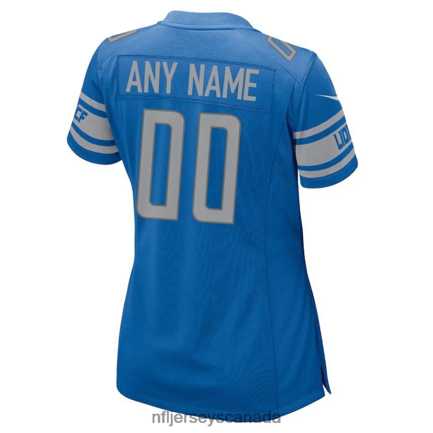 Women Nike Blue Detroit Lions Custom Game Jersey Clothing NFL TBXFR61351