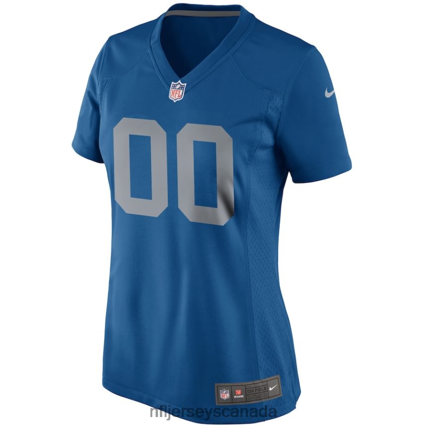 Women Nike Blue Detroit Lions Throwback Custom Game Jersey Clothing NFL TBXFR63987
