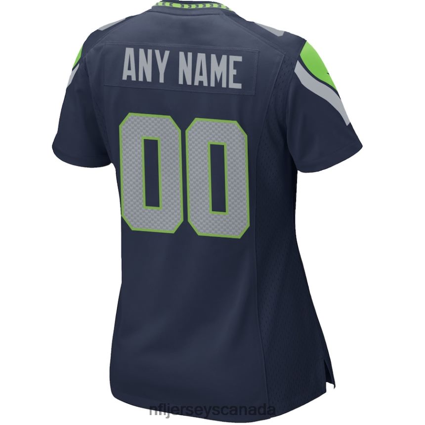 Women Nike College Navy Seattle Seahawks Custom Game Jersey Clothing NFL TBXFR6486