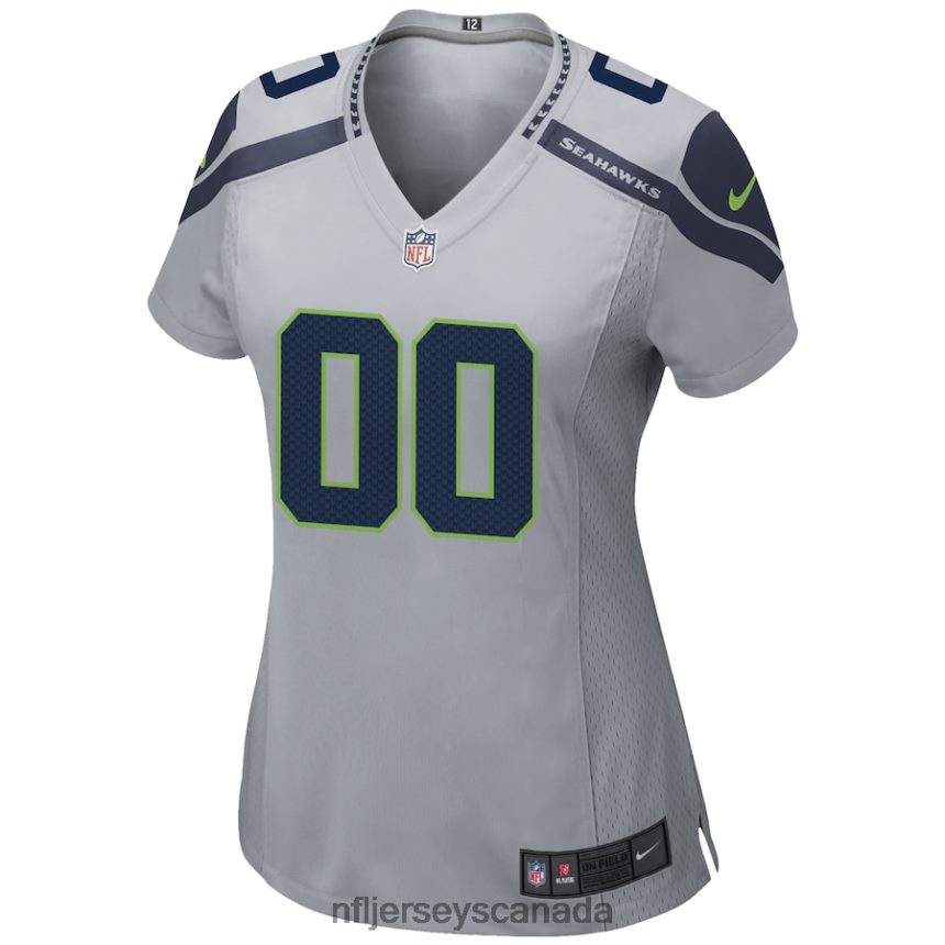 Women Nike Gray Seattle Seahawks Alternate Custom Game Jersey Clothing NFL TBXFR62003