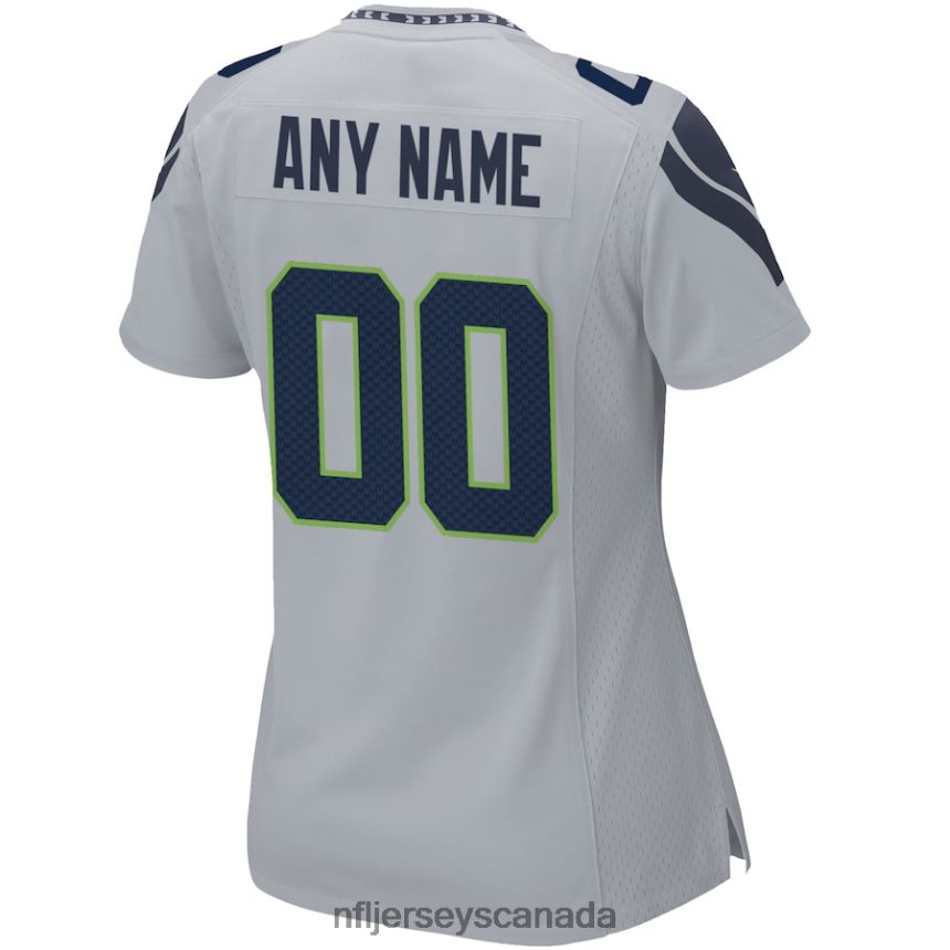 Women Nike Gray Seattle Seahawks Alternate Custom Game Jersey Clothing NFL TBXFR62003