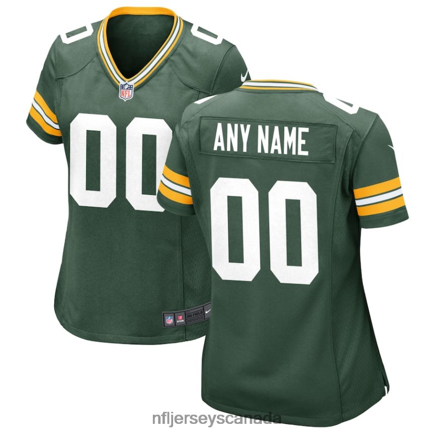 Women Nike Green Green Bay Packers Custom Game Jersey Clothing NFL TBXFR61043