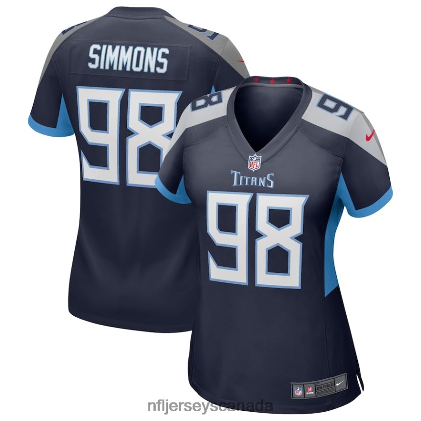 Women Nike Jeffery Simmons Navy Tennessee Titans Game Jersey Clothing NFL TBXFR62726