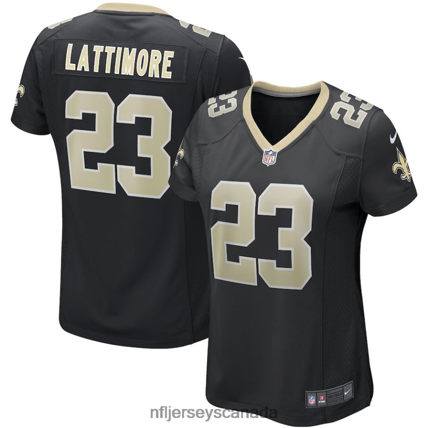 Women Nike Marshon Lattimore Black New Orleans Saints Game Jersey Clothing NFL TBXFR63814