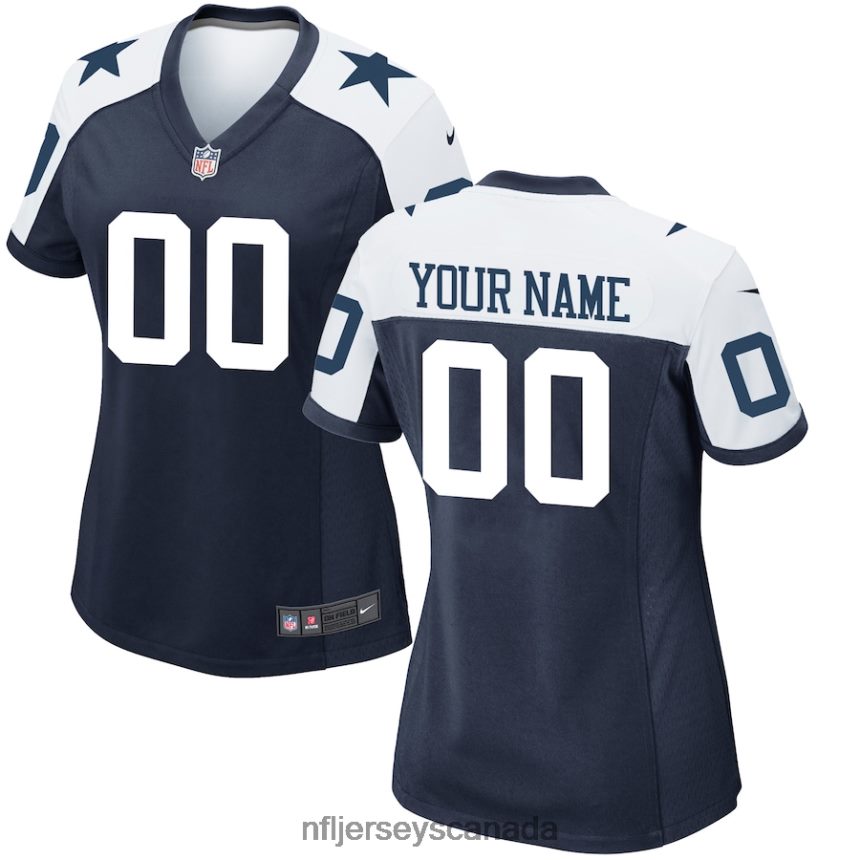 Women Nike Navy Dallas Cowboys Alternate Custom Game Jersey Clothing NFL TBXFR6476