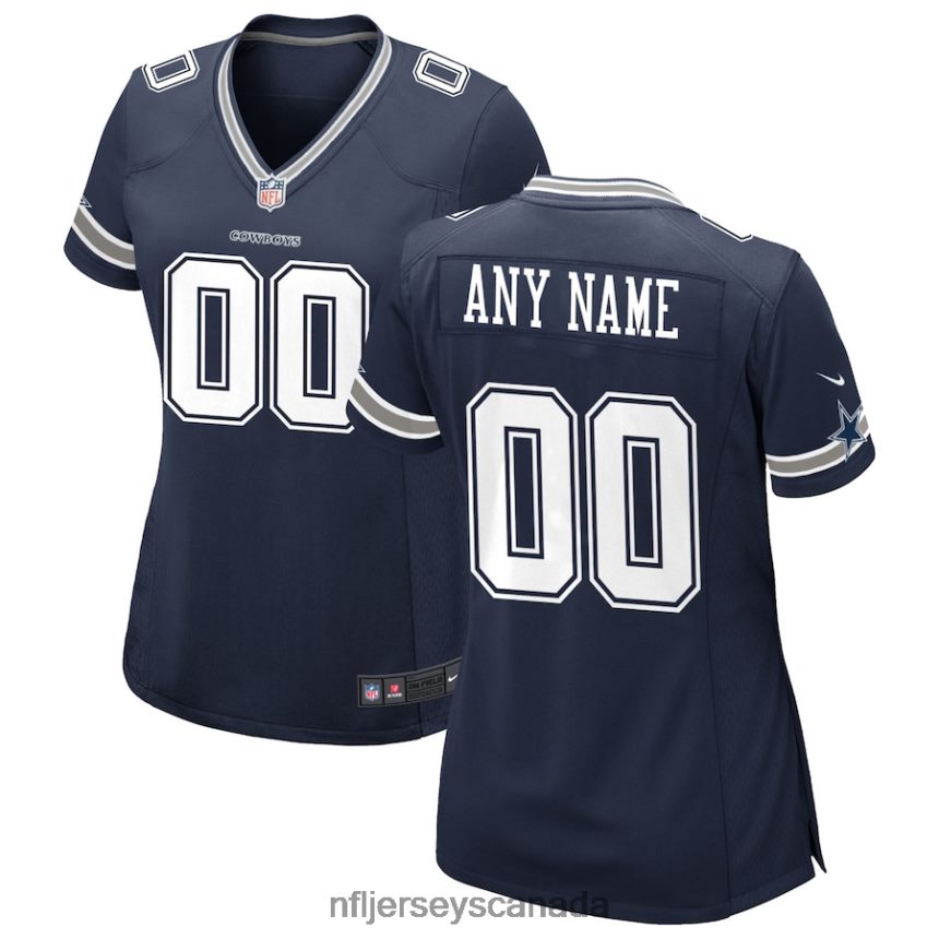 Women Nike Navy Dallas Cowboys Custom Game Jersey Clothing NFL TBXFR6416