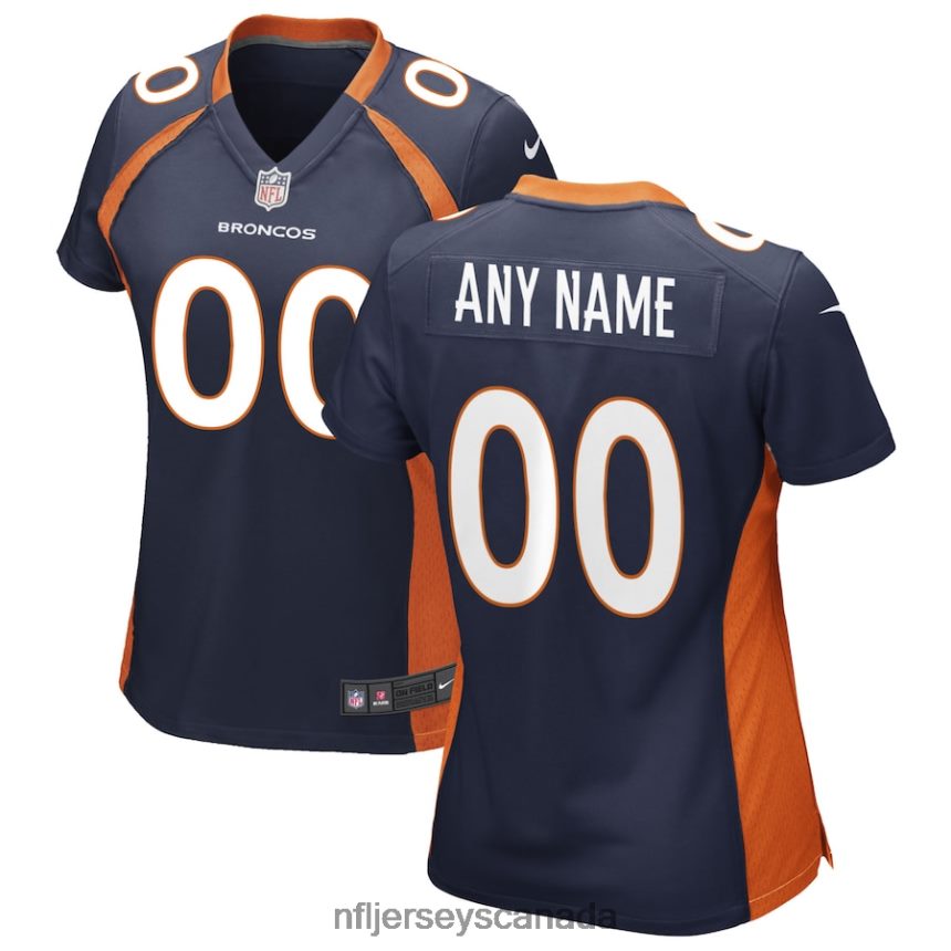 Women Nike Navy Denver Broncos Alternate Custom Game Jersey Clothing NFL TBXFR64844