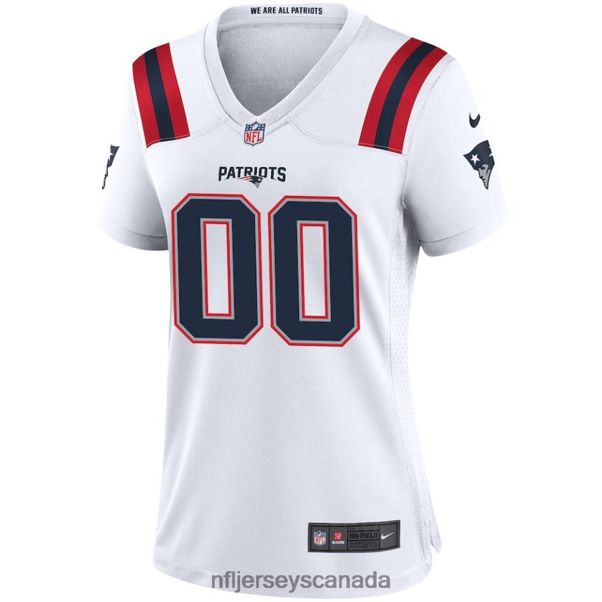 Women Nike New England Patriots White Custom Game Jersey Clothing NFL TBXFR62399