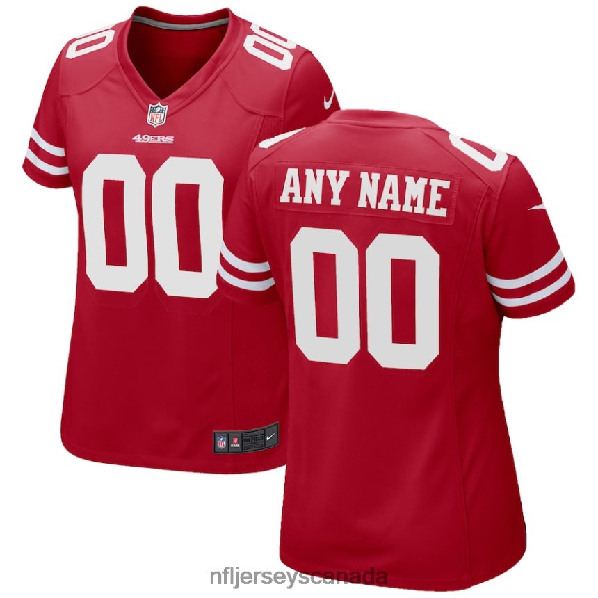 Women Nike Scarlet San Francisco 49ers Custom Game Jersey Clothing NFL TBXFR61423