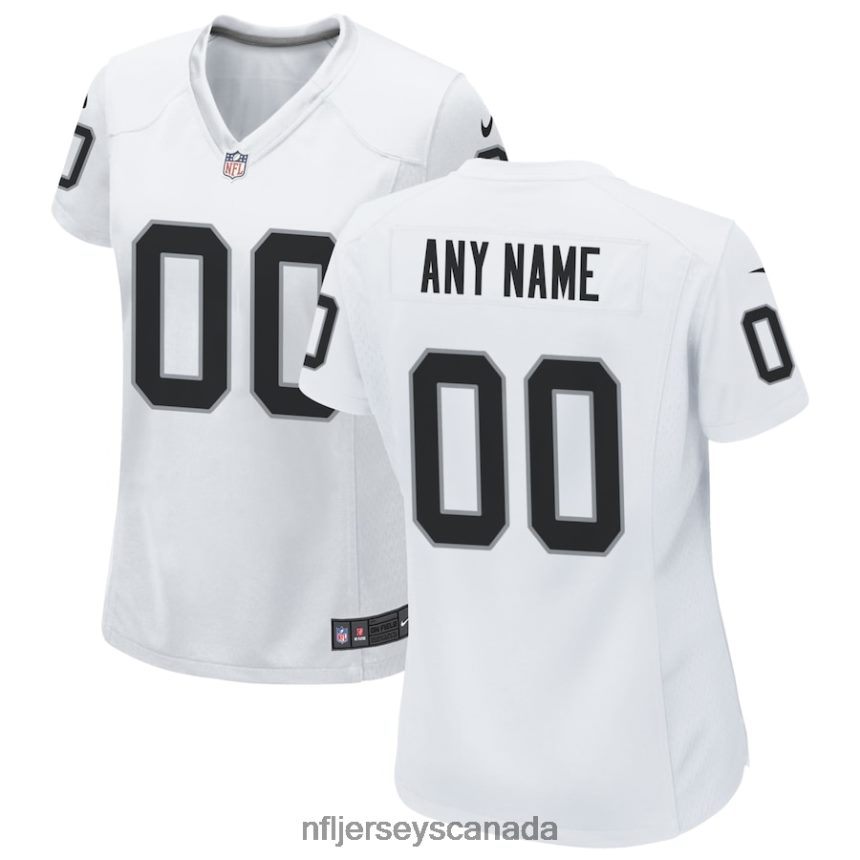 Women Nike White Las Vegas Raiders Custom Game Jersey Clothing NFL TBXFR61123