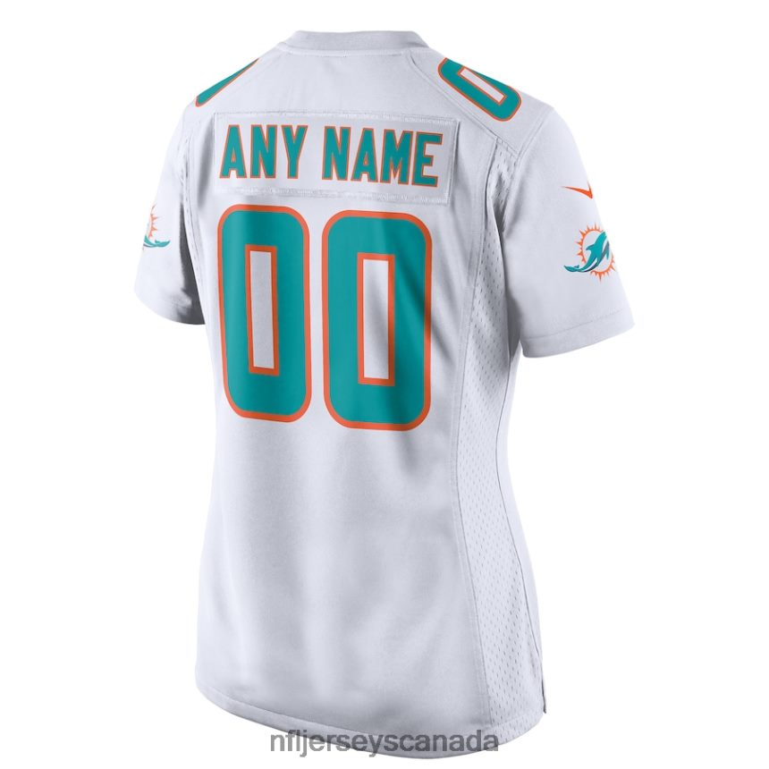 Women Nike White Miami Dolphins Custom Jersey Clothing NFL TBXFR62526