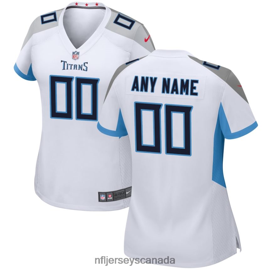 Women Nike White Tennessee Titans Custom Game Jersey Clothing NFL TBXFR64985
