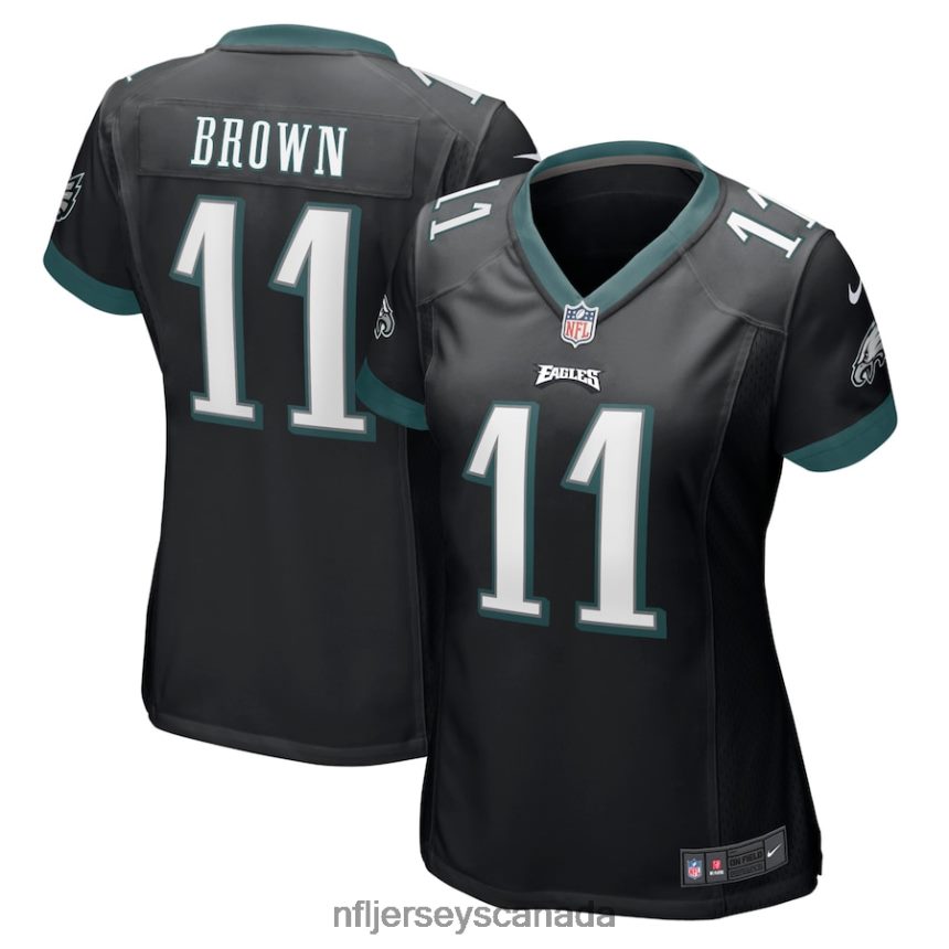 Women Philadelphia Eagles AJ Brown Nike Black Player Game Jersey Clothing NFL TBXFR6692